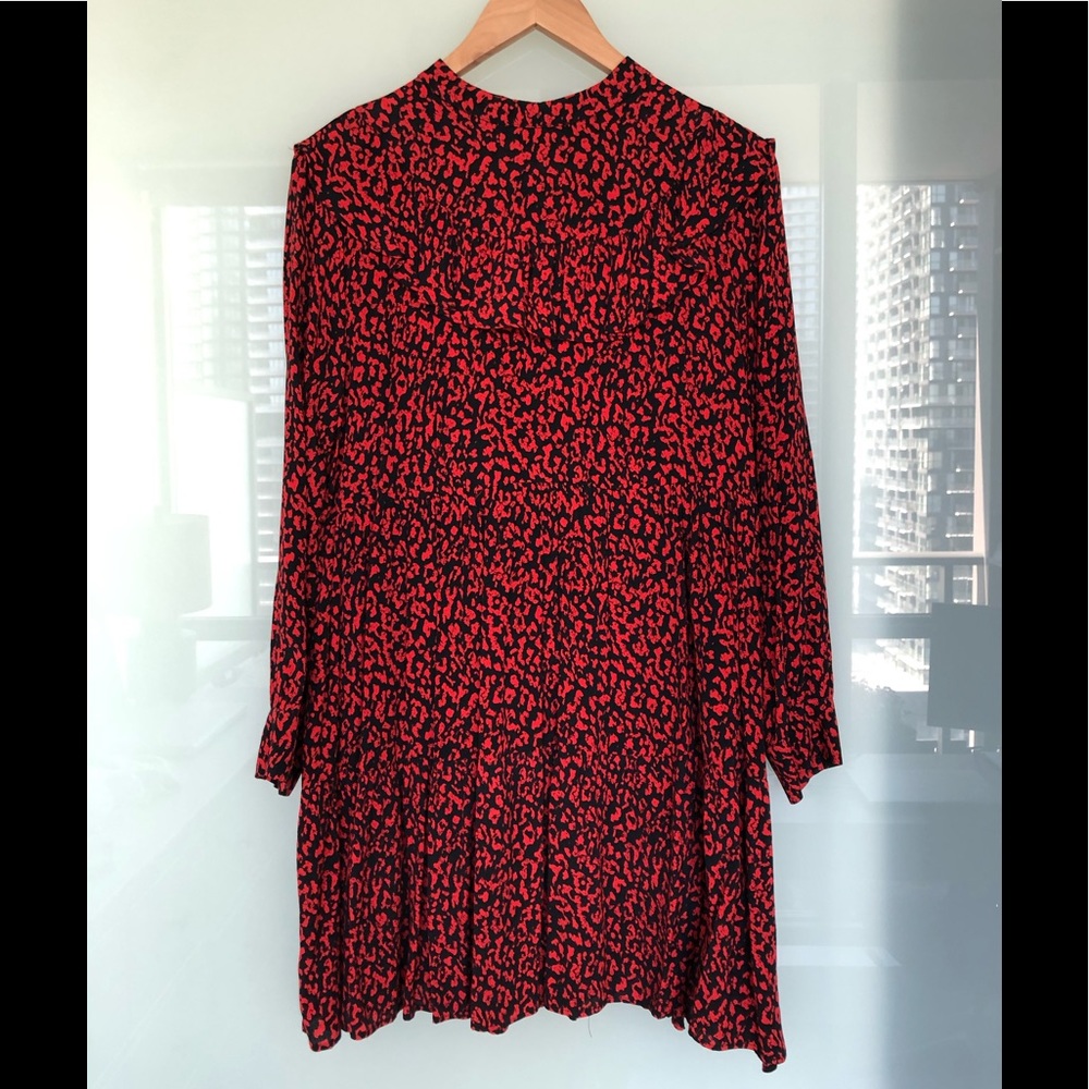 Zara printed zip-back swing dress